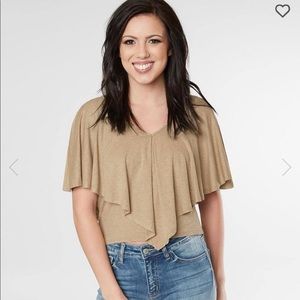 La ode ruffle cropped top
